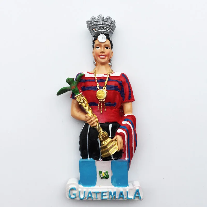 

QIQIPP Guatemala Creative Travel Souvenirs Three-dimensional Beauty Pageant Queen Magnetic Sticker Fridge Magnet