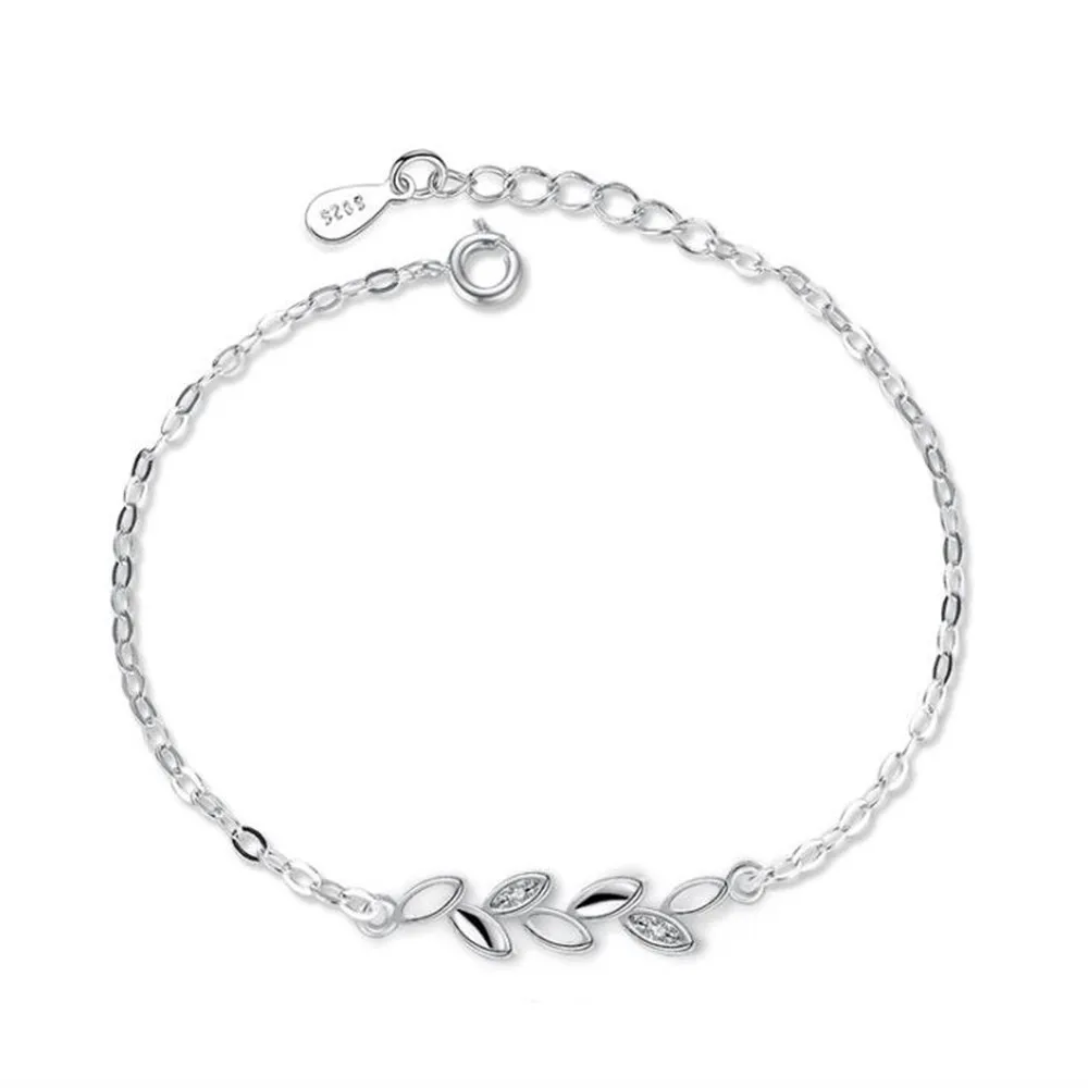 

NEHZY 925 Stamp Sterling silver jewelry high quality fashion woman leaf cubic zirconia retro simple bracelet length 20CM