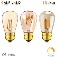 ganriland led dimmable vintage edison bulb golden tint filament bulbs st45 1w 3w warm white 2200k retro led lamp 220v e27 light