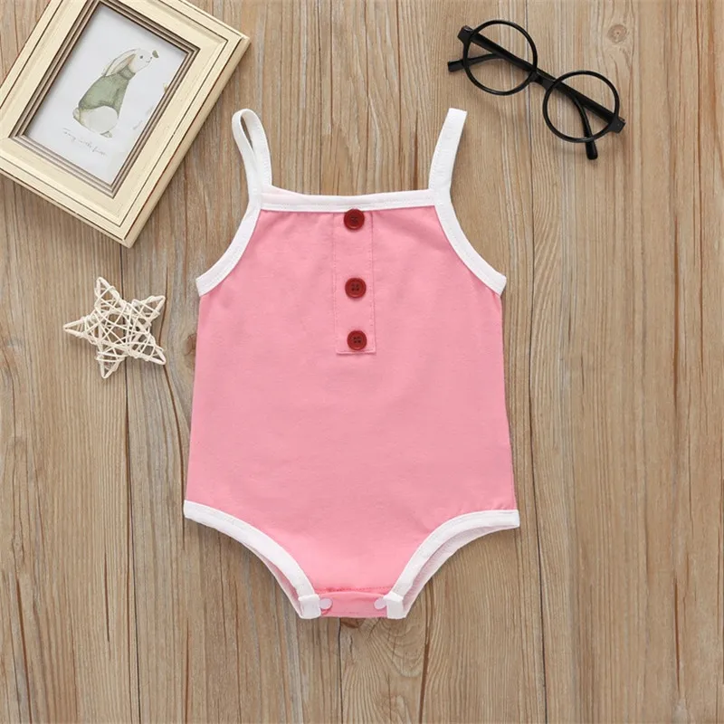 

0-24M Newborn Baby Girls Romper Toddler Infant Baby Girl Clothes Sleeveless Sling Jumpsuit Baby Clothes 2020 New Summer Outfits