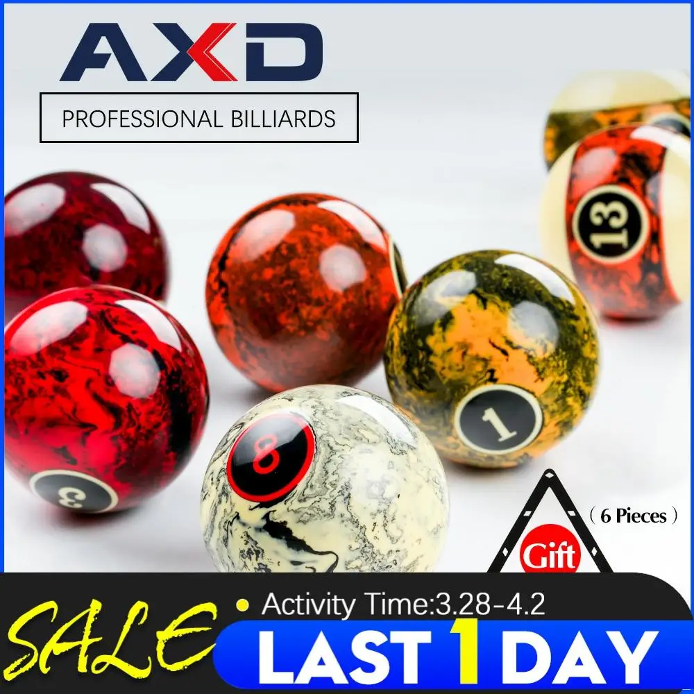 

AXD 16pcs Billiard Pool Balls Set 57.2mm Resin Balls Marble Pattern Pool Table Balls Billliards Accessory Ball Papers For Free