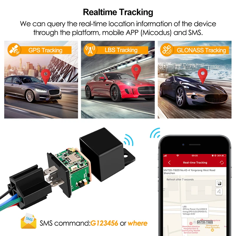 

Latest MV720 Relay GPS Tracker Car GPS GSM Locator Tracking Remote Control Anti-theft Monitoring Cut Oil Power Mini Car Tracker