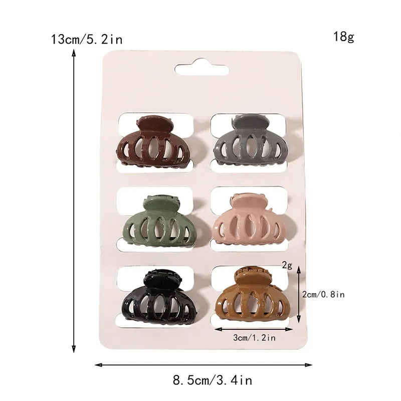 

Korean Style Plastic Mini Hairpins Sweet Colorful Geometric Smooth Hair Crab Clamp Simple All-match Vintage Hair Accessories