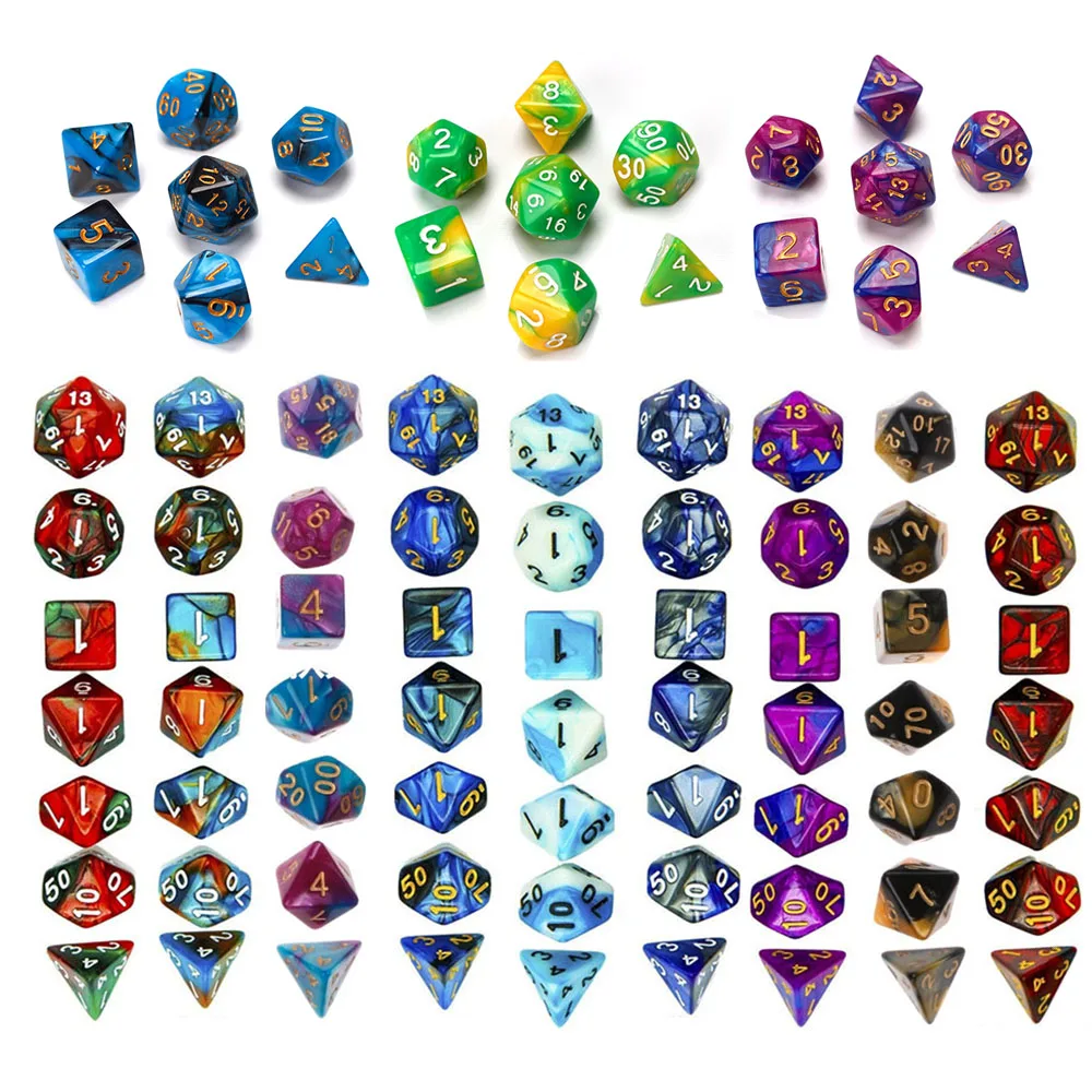 7 шт./компл. цифровые кости многосторонний акриловые подарок для ролевой игры