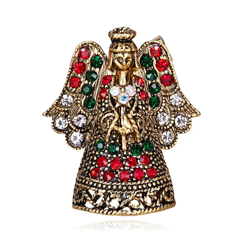 Стразы в стиле ретро броши Рождественский Ангел для мужчин и женщин аксессуары