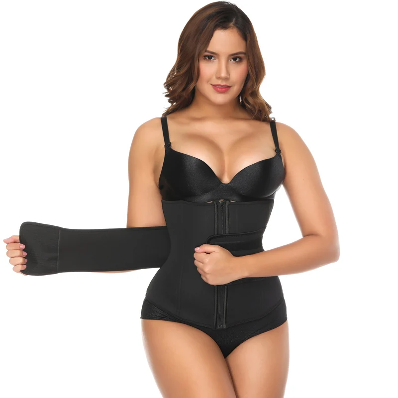 

New Fashion Sweat Waist Cincher Zipper Corsets Body Shaper Abdominal Slimming Belt Tummy Trimmer Shapewear