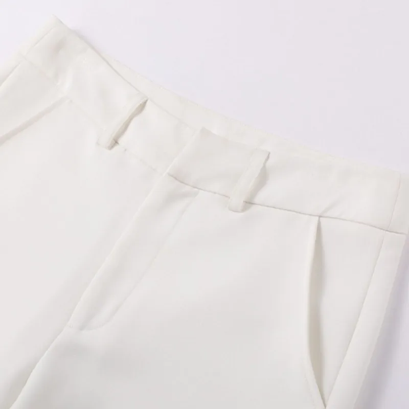 Офисный женский брючный костюм Блейзер тонкий пояс пиджак + брюки комплект из 2