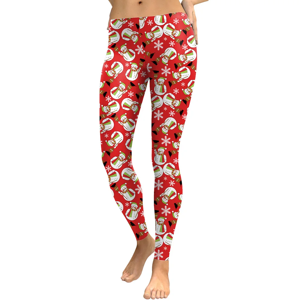 NADANBAO сексуальные женские рождественские леггинсы вечерние с Новым годом принтом