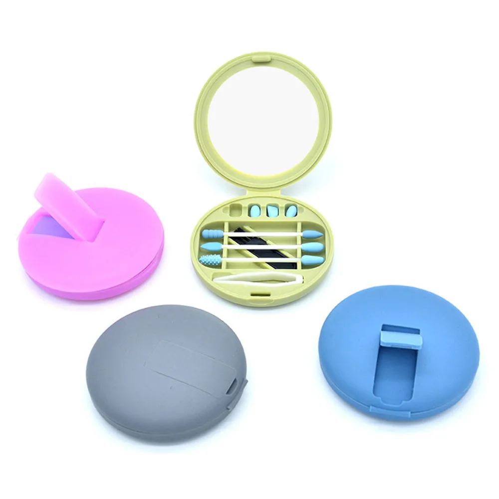 

1box/set Cotton Set Reusable Cotton Swab Silicone Kit Cleaning Durable Ear Up Swabs Makeup Tools Flexible Soft Sticks 2021 New