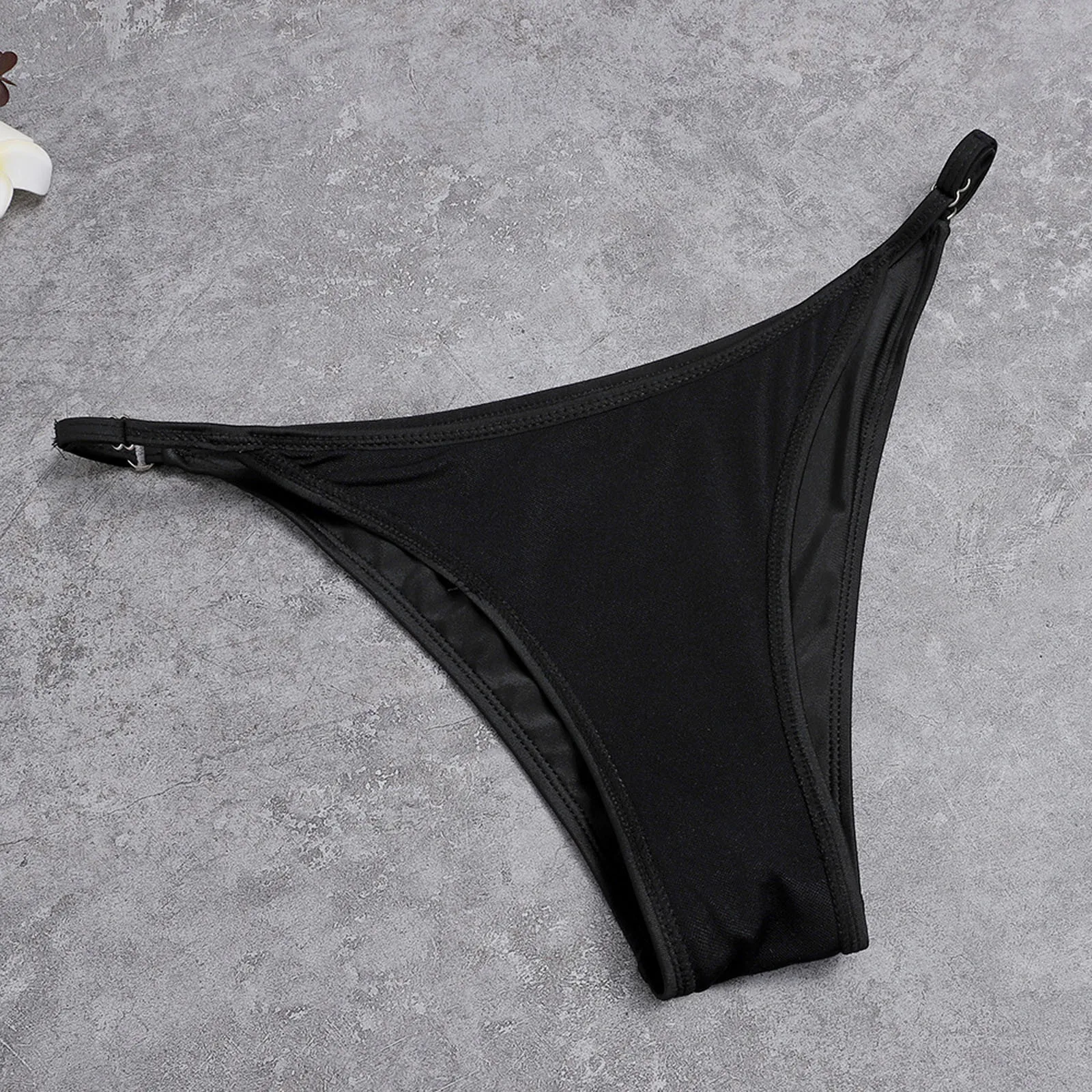 Однотонный комплект бикини с высокой талией жесткий купальный костюм лямкой на