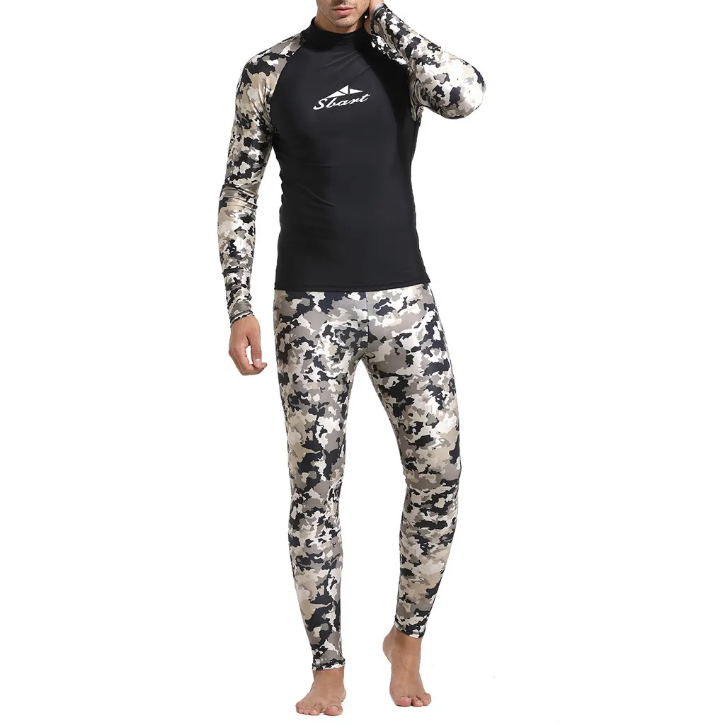 Мужская камуфляжная Рашгард с длинным рукавом новая рубашка для плавания