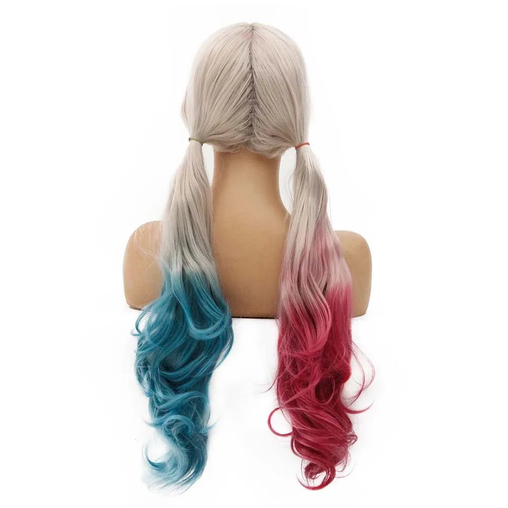 Парик V'NICE Harley Quinn из синтетического кружева 150% плотность Термостойкое волокно