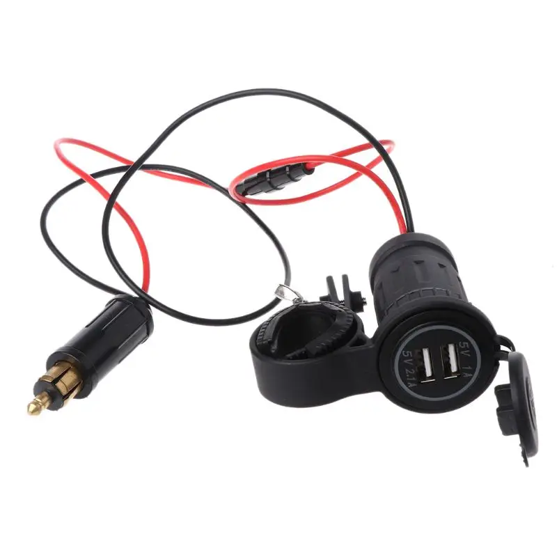 2.1A Dual USB мотоцикл руль сигареты светильник er разъем для BMW Hella/DIN вилка мотоцикла