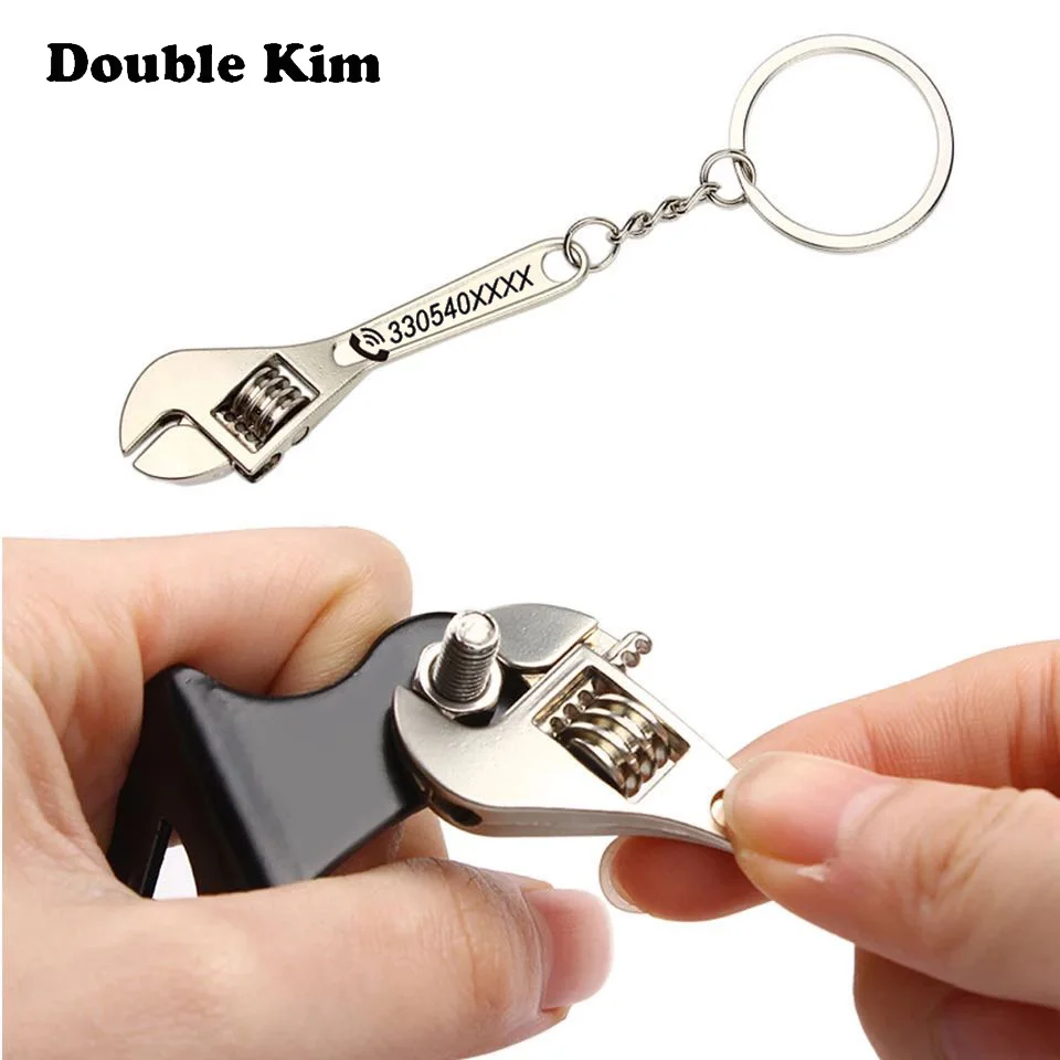 

Creative Wrench Tool KeyChain Customized Antilost Key Chain Small Chic Keyring for Men Women DIY Engrave Name Customized Gift