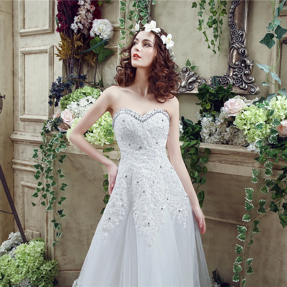 Настоящая фотография аппликации Свадебные платья А 2021 Robe De Mariage Очаровательная