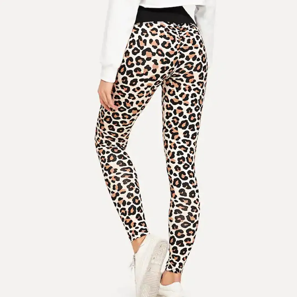 Новинка 2019 стильные женские модные повседневные леопардовые леггинсы для