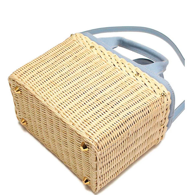 

New women's handbag made of rattan, straw, natural rattan, pure hand woven bag, hand-held messenger bag