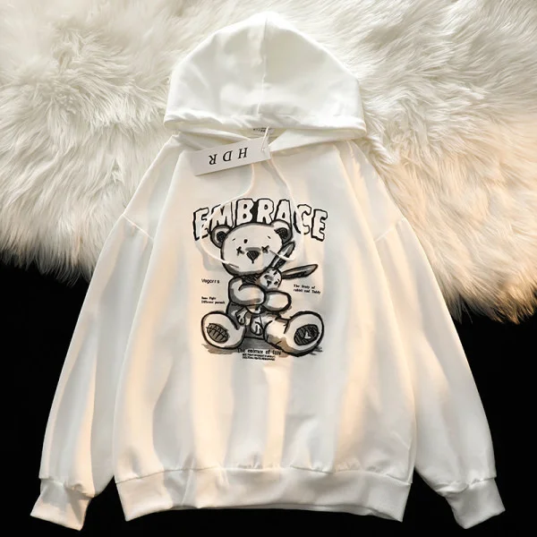 

Composite Velvet Korean Style New Cartoon Bear Print