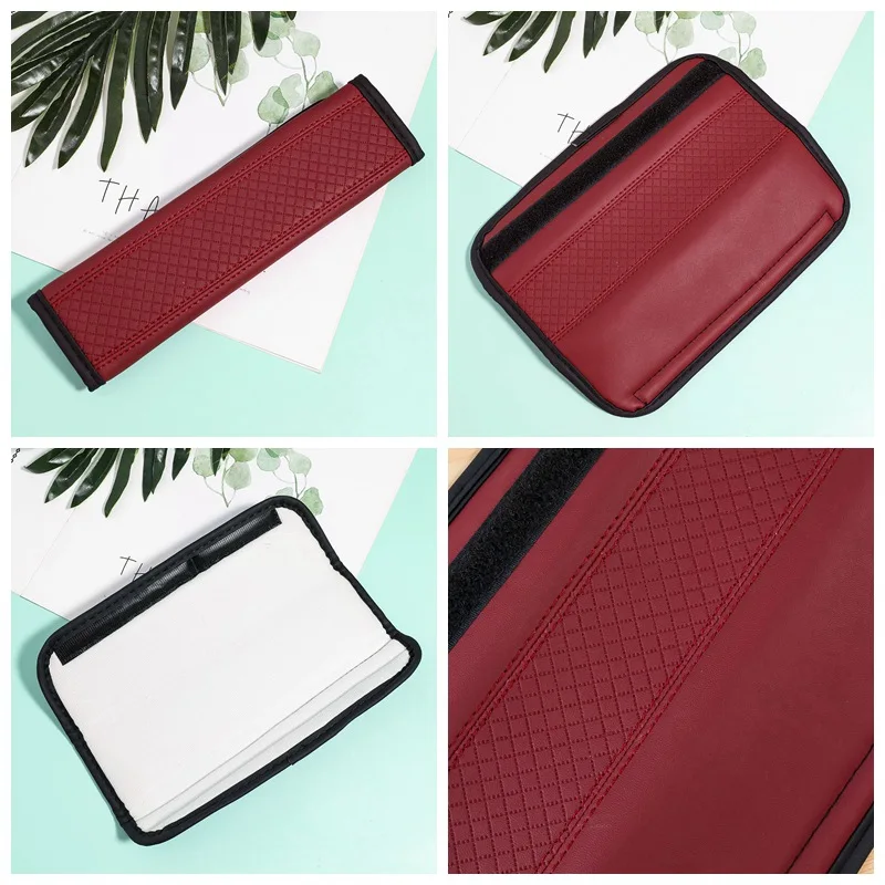 

Leather 1 PCs car seat belt covers shoulder selection comfort breathing pad padded straps with padding car Interior accessories