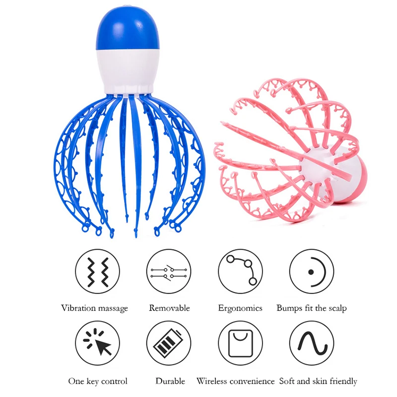 

Newest Electric Scalp Massager Deep Relaxation Stress Relief Vibration Massage Artifact For Home Office Promotion