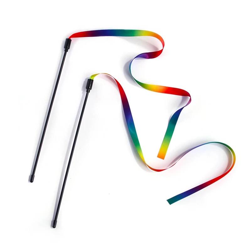 

1pc Hot Selling Cat Wand Toy Rainbow Fashionable Practical Interactive Funny Cat Teaser Wand Cat Stick Cat Supplies Random Color