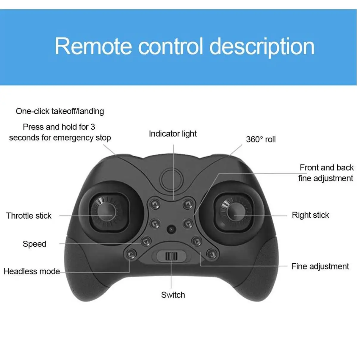 

Remote Control RC Helicopters Drone Mini Quadcopter Drone Headless 6Axis One Key Return 360 degree Flip LED RC Drone Kids Toys