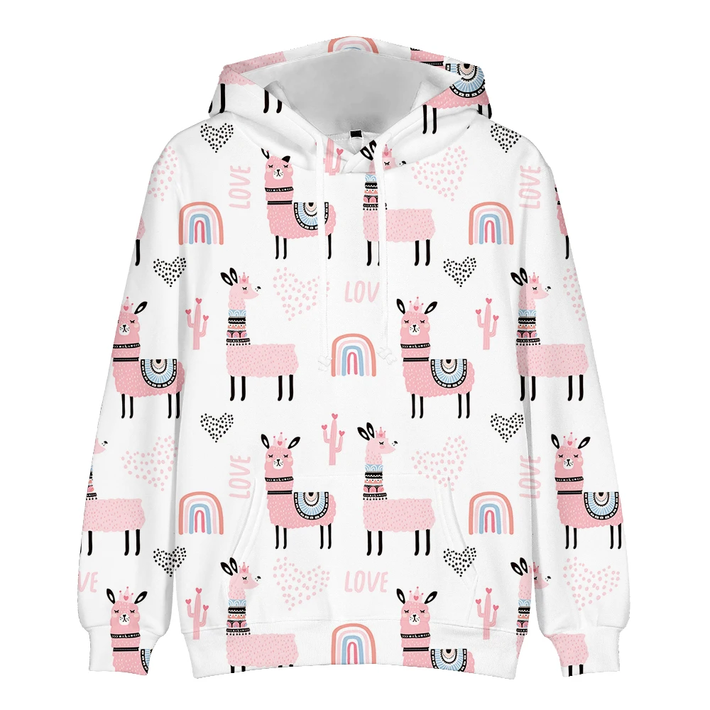 

Kids hoodie Boys girl Fashion Hooded Design Alpaca 3D Printed Sweatshirt Children sweatshirts Cartoon Clothes