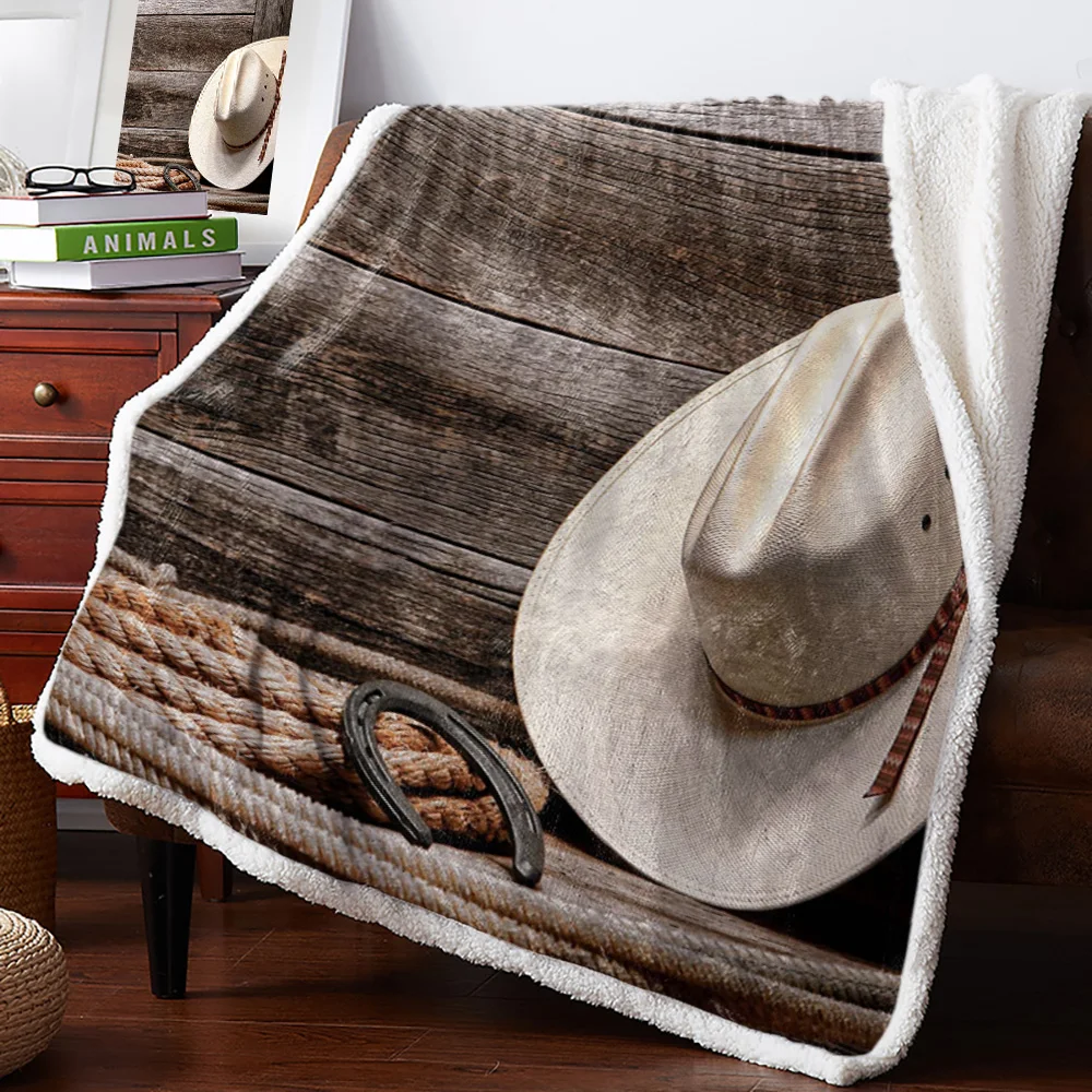 Зимнее кашемировое одеяло в Западном ковбойском стиле постельное s зимнее