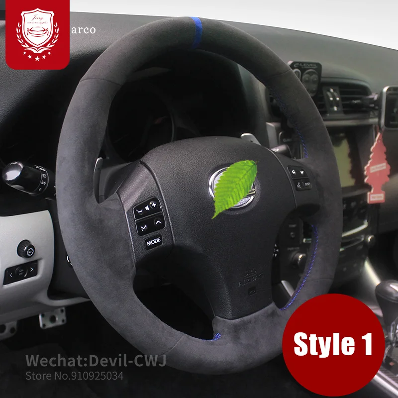 

For Lexus ES300 NX RX450 IS200 GS Steering Wheel Cover Hand-stitched Alcantara Premium Suede Grip Cover Car Accessories