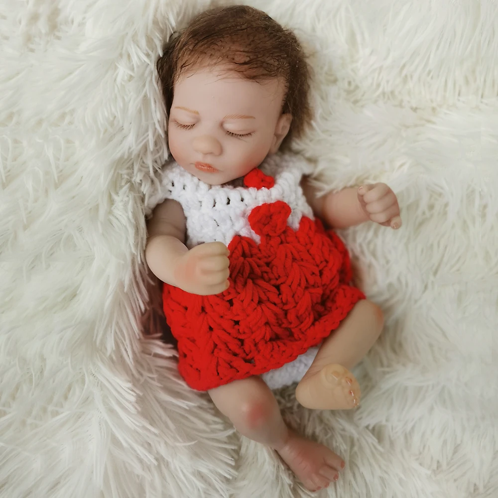 10inch Full Silicone Reborn Baby Dolls Alive Lifelike Boutique Mini Doll Bebes Babies Toys Bath Playmate Gift | Игрушки и хобби