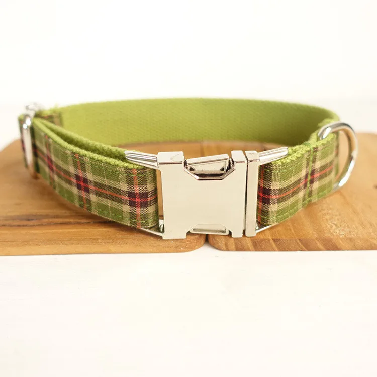Ошейник для собак в клетку персонализированный шнурок с зелеными свинцами