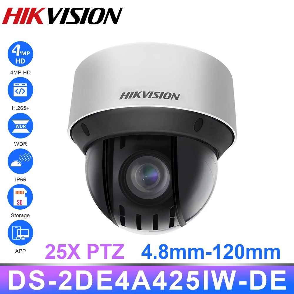 Hikvision DS 2DE4A425IW DE оригинальная PTZ IP камера безопасности HD 4 МП 8 120 мм 25X Zoom сеть PoE H.265 +