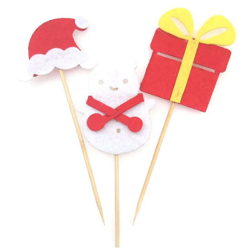 1 упаковка торт Топпер олень Рождественская елка торт-снеговик вставлены карты