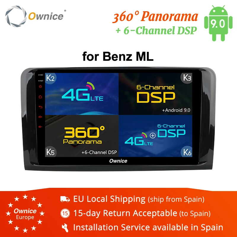 Автомобильный DVD плеер Ownice K3 K5 K6 1 Din Android 9 0 для Mercedes Benz ML W164 W300 ML350 ML450 ML500 GL X164 G320 GL350