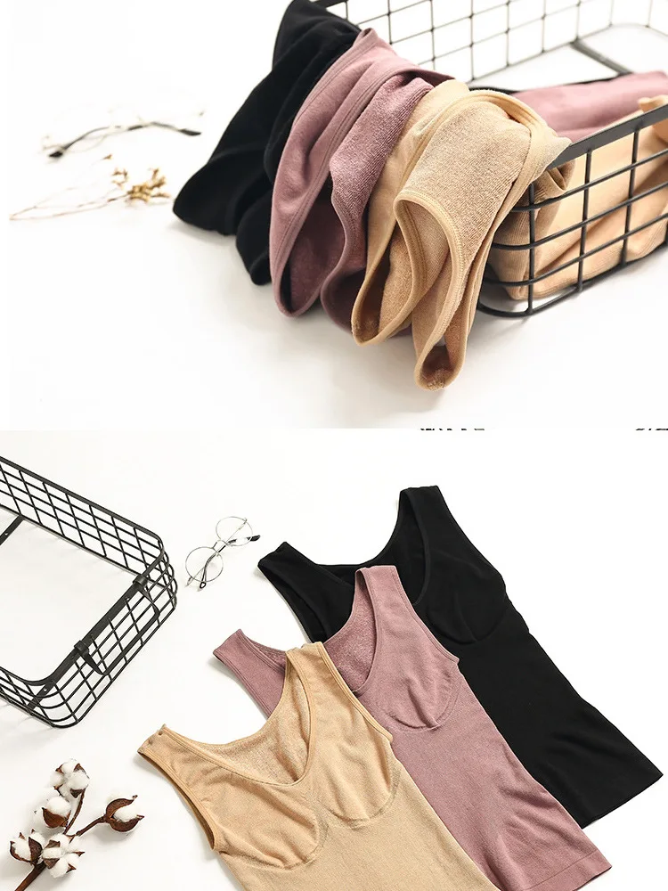 Зимний бархатный жилет Женский УТЕПЛЕННЫЙ ТОП хлопковое нижнее белье с