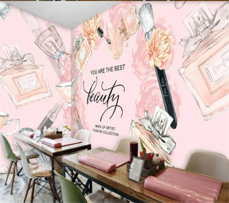 Пользовательские 3D обои для фотостудии большая роспись модный салон макияж