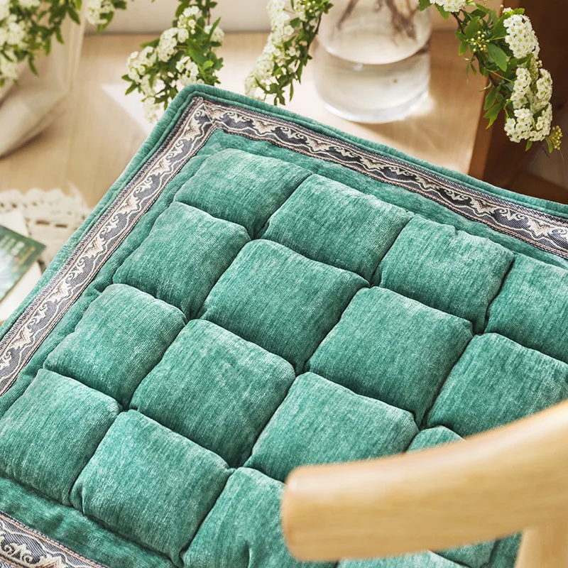 Роскошный Синели вышивка зеленый толще Подушка сиденья дивана диван дома