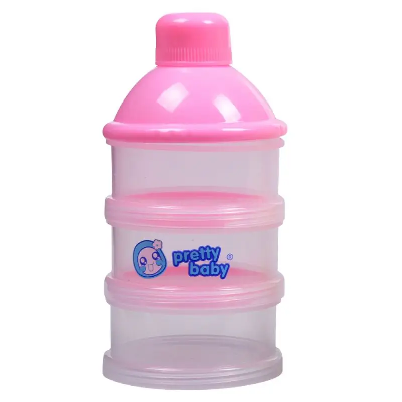 Pink C Новинка, портативная для кормления ребенка, сухое молоко, для детей, для путешествий, съемный трехслойный контейнер для хранения бутылочек, контейнер для молока - Цвет: Pink C