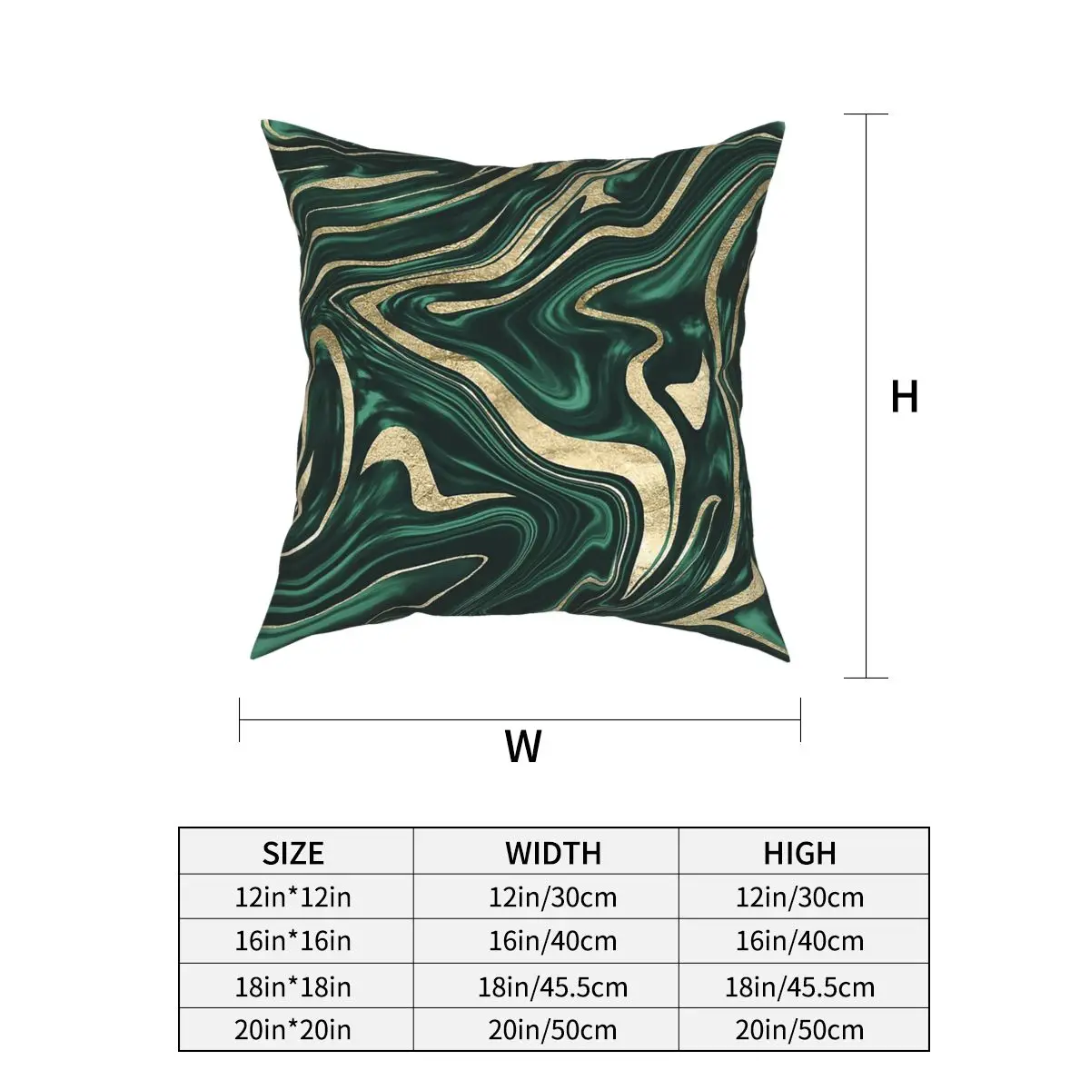 Изумрудно-Зеленая черная Золотая мраморная наволочка домашний декор с мраморной