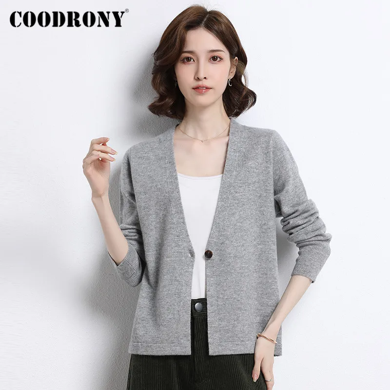 

Женский кардиган на одной пуговице, с V-образным вырезом