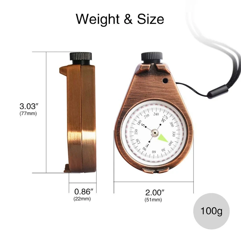 Классический точный водонепроницаемый Компасс для пеших прогулок кемпинга