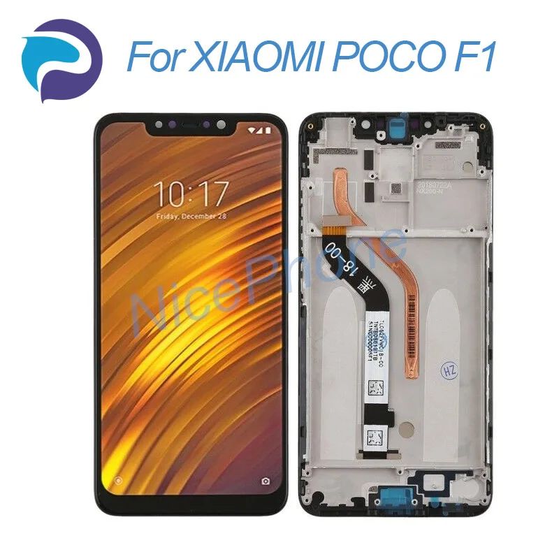 Новый оригинал + рамка для 6 18 &quotxiaomi poco F1 lcd дисплей кодирующий преобразователь