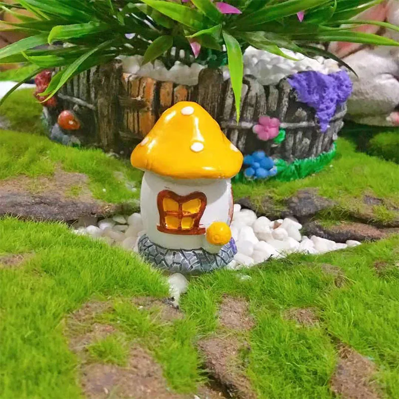 

Fairy Mushroom House Resin Ornaments Garden Decor Landscape Model Ornaments Figurines Miniatures Craft House Castle 5x3cm