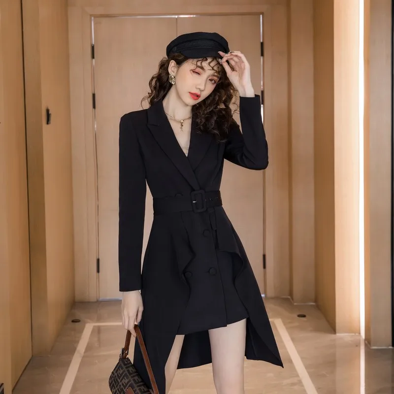 

Европейская станция Новый дизайн ощущение весны осени Vestidos 2022 сексуальный модный костюм в западном стиле небольшой костюм пальто wom черное ...