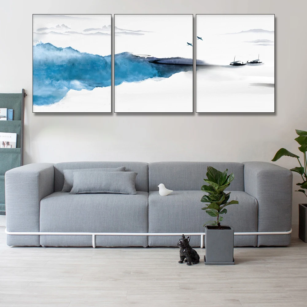 

New Chinese Landscape Painting Abstract Style Canvas Painting Art Print Poster Picture Wall Living Room Home Decor