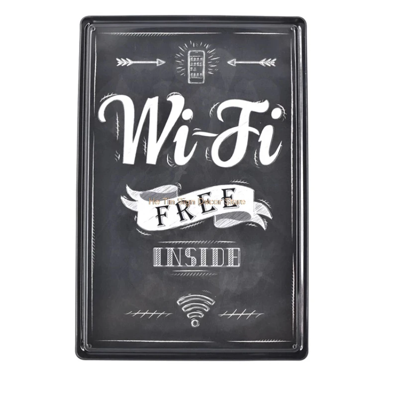 

Metal Painting Rock Music Rock Guitar WIFI Tin Sign Plates Art Painting Wall Decor Bar Pub Club Hotel House Retro Metal Poster