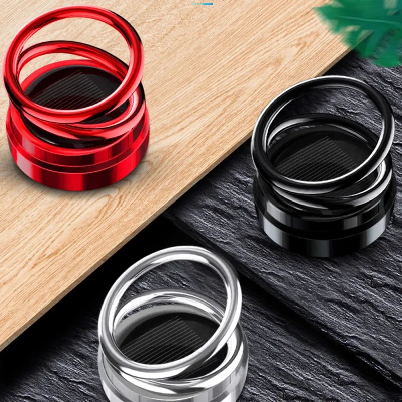 

Car Aromatherapy Air Freshener Double Rings Rotary Suspension Rotating Dashboard Interior Ornament Car Auto Diffuser Perfume