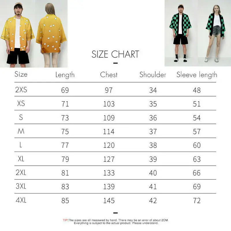 

Unisex Demon Slayer Kimetsu no Yaiba Characters Cosplay Kimono Haori Coat Top