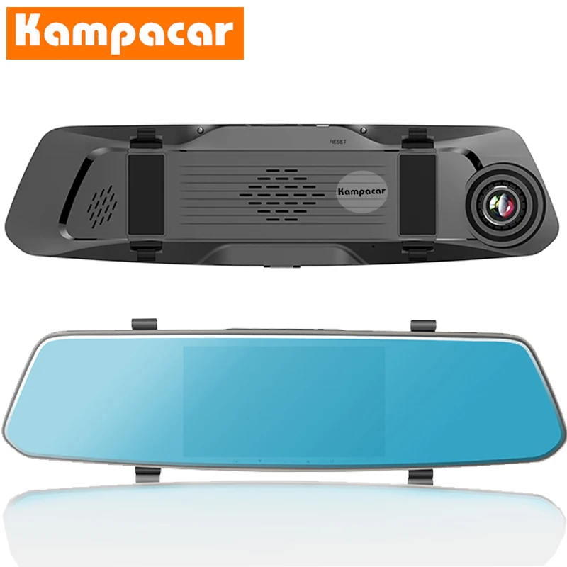 Kampacar " сенсорное зеркало DVR Dash камера s видео рекордер двойной объектив авто видеорегистраторы с двумя камерами HD 1080P два автомобиля регистратор Cam