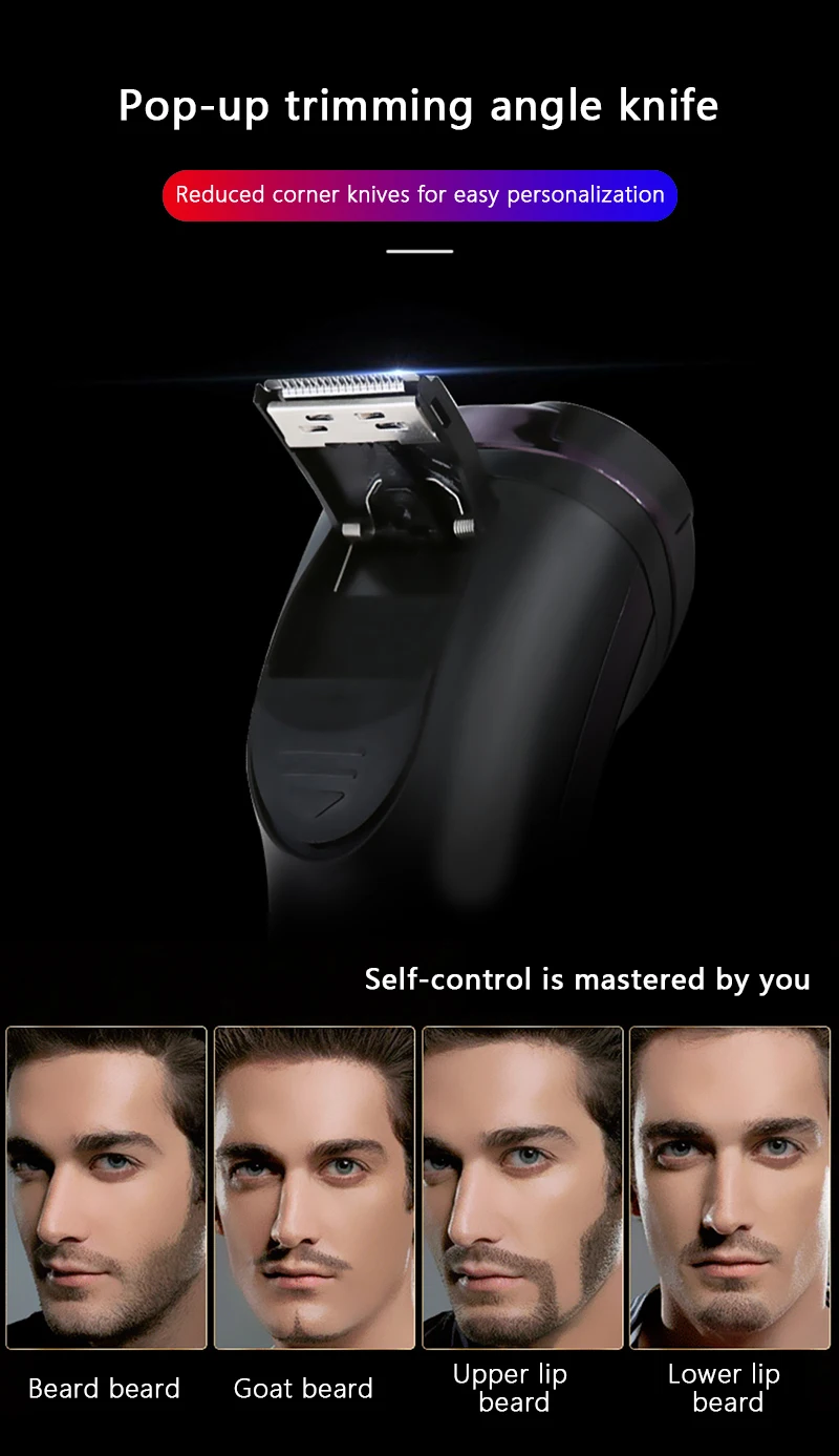 Электробритва 3D бритва Мужская Usb портотивная Зарядка для бритвы автомобиля мытье тела Три головки ножа плавающий портативный многофункциональный нож для бороды